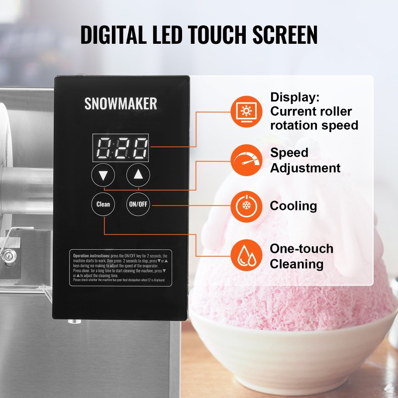 Lumihiutalejääkone ruostumaton teräs 125 kilogrammaa vuorokaudessa ilmajäähdytys ammattikäyttöön