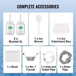 Hiutalejääkone ruostumatonta terästä 700 wattia 240 kg vuorokaudessa nestekiertoinen jäähdytys ammattikäyttöön