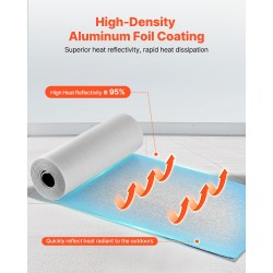 Heijastava lämpöeristerulla 6 mm 4 rullaa alumiinifolio EPE-vaahto autotallin oville