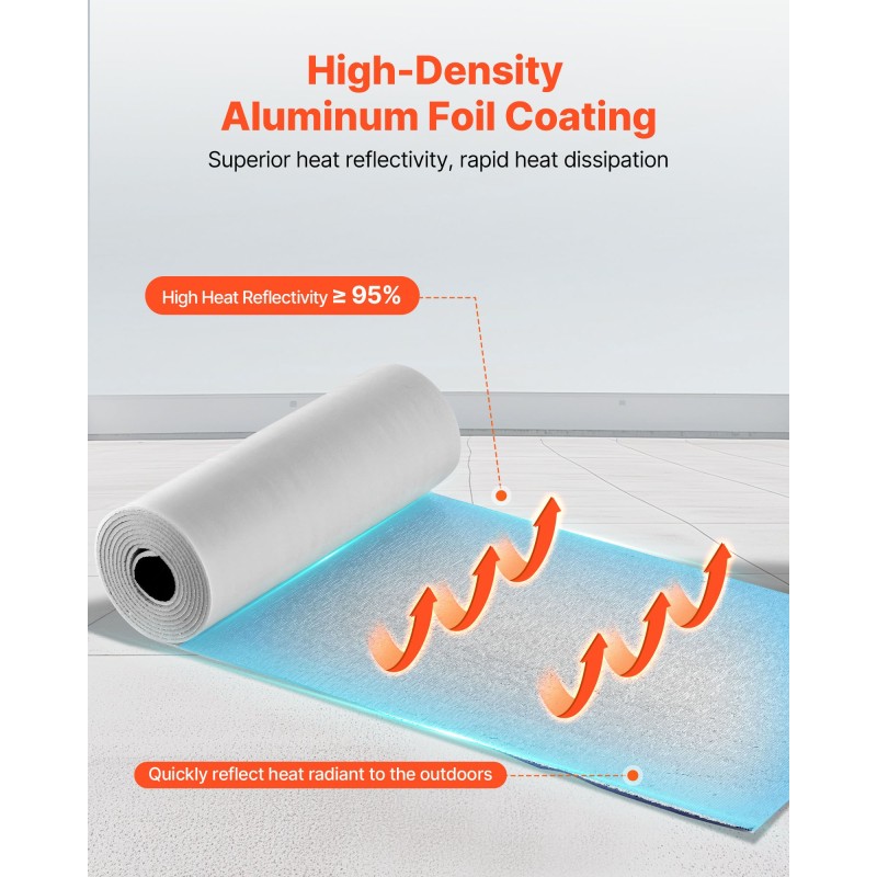 Heijastava lämpöeristerulla 6 mm 4 rullaa alumiinifolio EPE-vaahto autotallin oville