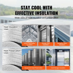 Kaksipuoleinen heijastava eristerulla alumiinifolio EPE-vaahto 1220x3048 mm 3,2 mm