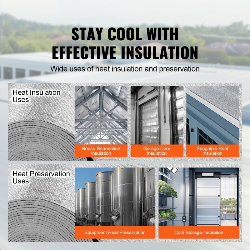 Kaksipuolinen eristerulla alumiinifolio ja EPE-vaahtoydin 5,5 mm 1220 mm x 15,24 m
