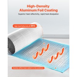 Heijastava eristerulla 6 mm alumiinikalvo valkoinen PE-kalvo 1,22x30,48 m