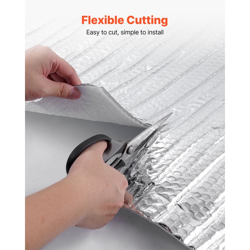 Heijastava eristerulla 6 mm alumiinikalvo valkoinen PE-kalvo 1,22x30,48 m