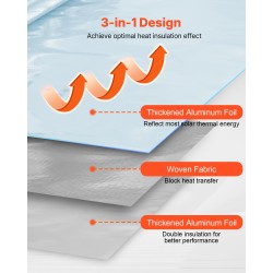 Eristerulla kaksipuolinen alumiinifolio rei'ittämätön kudottu 0,15 mm 1,22 m 38,1 m