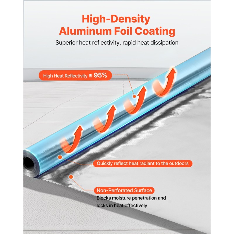 Eristerulla kaksipuolinen alumiinifolio rei'ittämätön kudottu 0,15 mm 1,22 m 38,1 m
