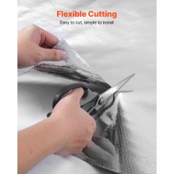 Eristerulla lämpöä heijastava kaksipuolinen alumiinifolio reiitetty leveys 1,22 metriä pituus 38,1 metriä