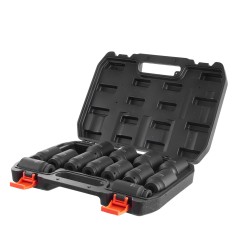 Syväiskuhylsysarja 12,7 mm kanta 14-osainen metrinen 6- ja 12-kulmainen CR-V-teräs säilytyslaukulla akselimuttereille