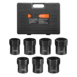 Pyöränlaakerin lukkomutterihylsysarja 12,7 mm 7-osainen CR-MO-teräksinen 6-kulmainen säilytyslaatikolla