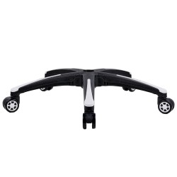 Toimistotuolin vahvistettu jalkaristikko 28 tuuman 5 pyörää 1134 kg musta ja valkoinen