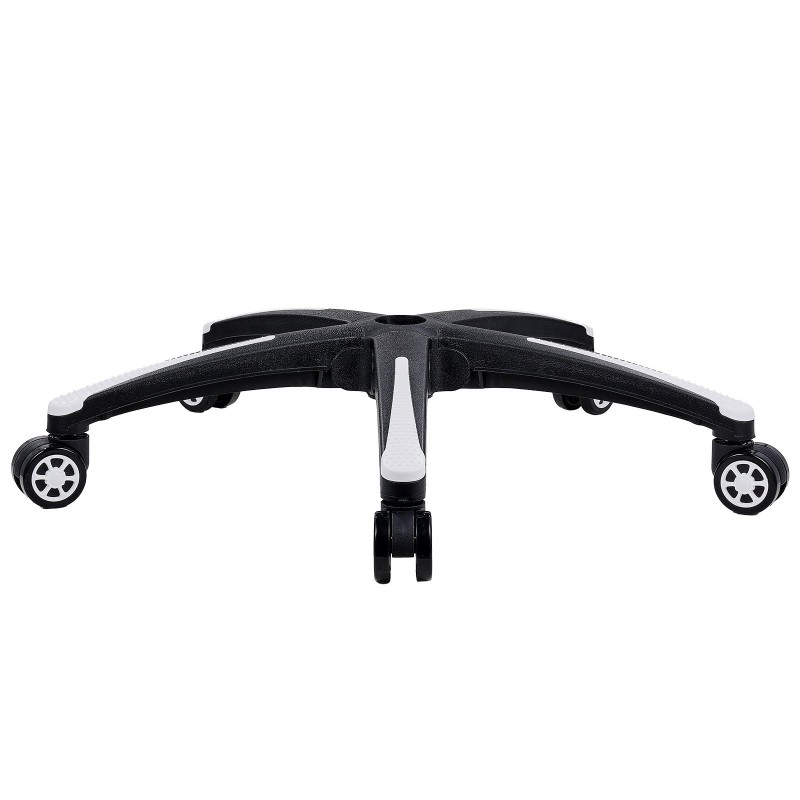 Toimistotuolin vahvistettu jalkaristikko 28 tuuman 5 pyörää 1134 kg musta ja valkoinen