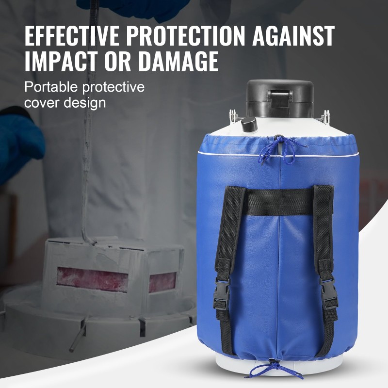 Nestetypensäiliö 10 L alumiiniseos tyhjiöeristetty 6 sisäsäiliötä kantolaukulla hihnoilla