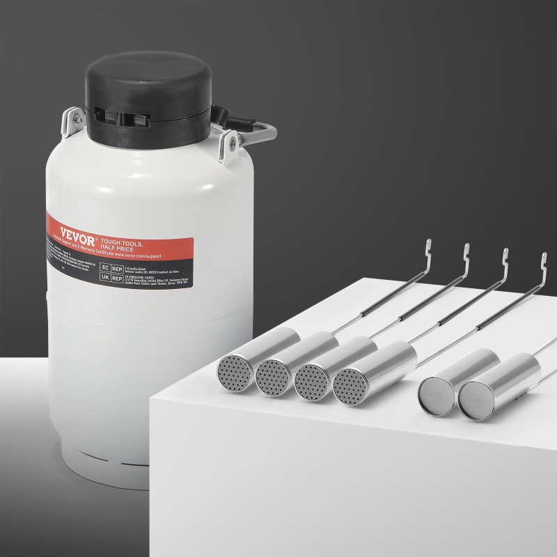 Nestetypen säiliö 3 l ilmailuluokan alumiiniseos tyhjiöeristetty 6 kanyylia kantolaukulla