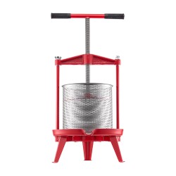 Hedelmäpuristin manuaalinen pystymallinen ruostumattomasta teräksestä neljäntoista litran T kahvalla