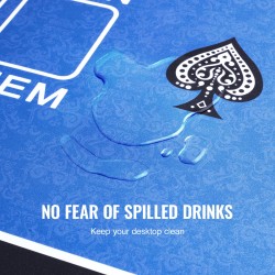 Pokerialusta luonnonkumipohjalla ja kangaspinnalla 1800 x 900 mm 6–8 pelaajalle sininen kantolaukku