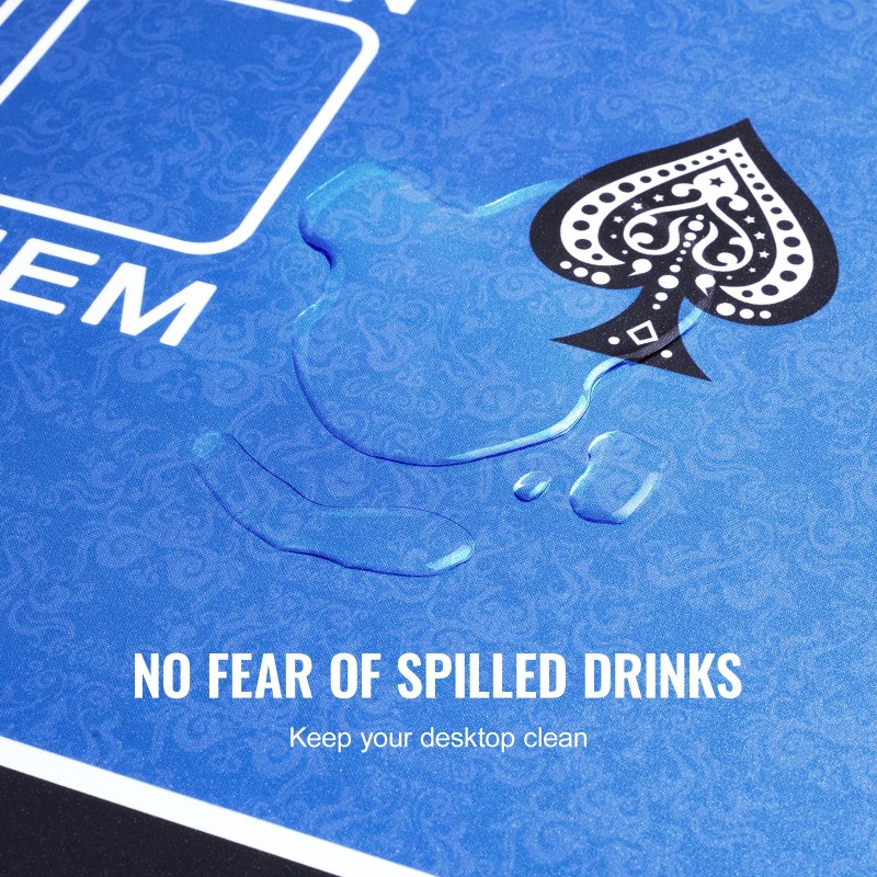 Pokerialusta luonnonkumipohjalla ja kangaspinnalla 1800 x 900 mm 6–8 pelaajalle sininen kantolaukku