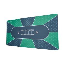 Pokerimatto 180x90 cm vihreä luonnonkumipohjainen kangaspinta 6 8 pelaajalle taitettava kantolaukulla