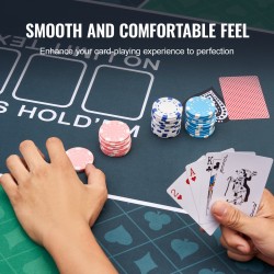 Pokerimatto 180x90 cm vihreä luonnonkumipohjainen kangaspinta 6–8 pelaajalle taitettava kantolaukulla