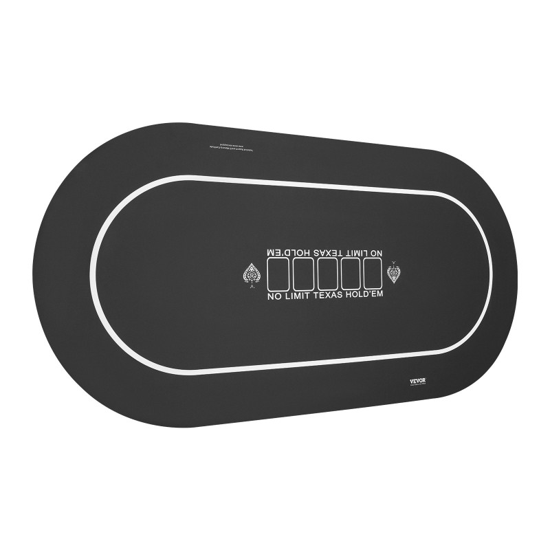 Pokerimatto kokoontaitettava luonnonkumipohjalla 1800×900 mm musta 6–8 pelaajalle kantolaukulla