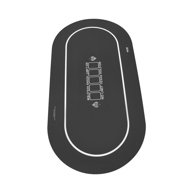 Pokerimatto kokoontaitettava luonnonkumipohjalla 1800×900 mm musta 6–8 pelaajalle kantolaukulla