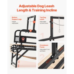 Sähkötön koirien juoksumatto hiiliteräsrunko puujuoksualusta 44,5 cm keskikokoisille ja suurille koirille