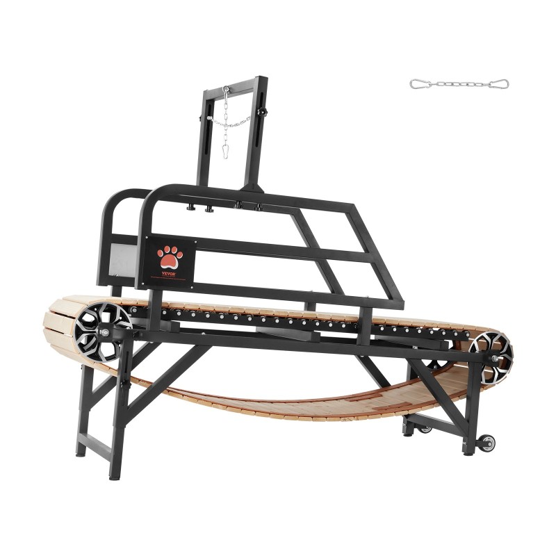 Sähkötön koirien juoksumatto hiiliteräsrunko puujuoksualusta 44,5 cm keskikokoisille ja suurille koirille