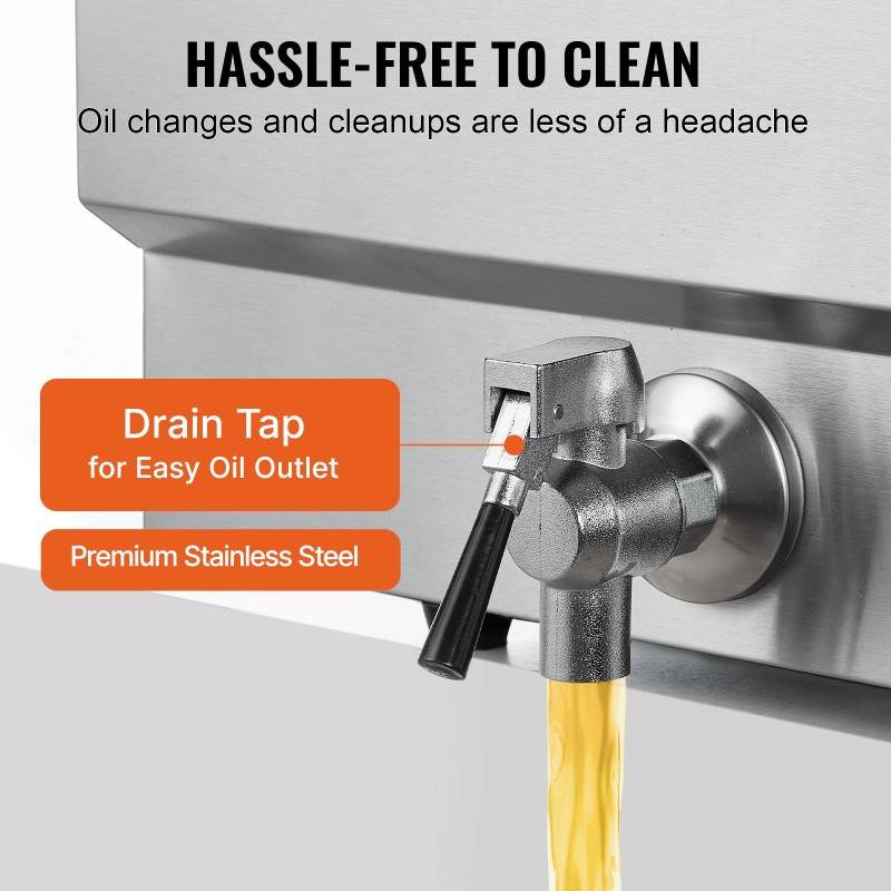 Sähköinen työtasomallinen syvärasvakeitin ruostumatonta terästä 20 litran öljytilavuudella 3000 wattia