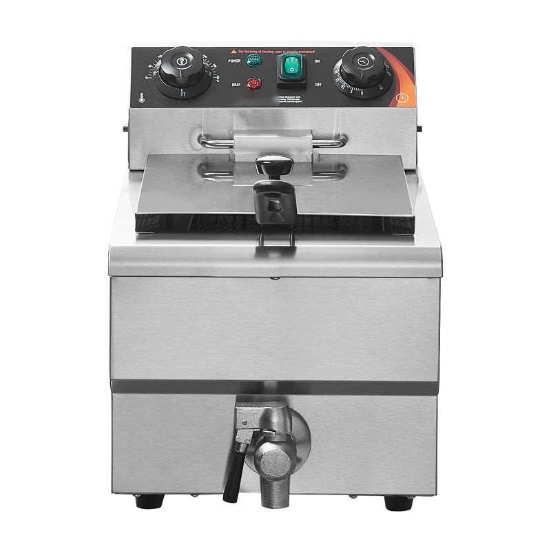 Pöytämallinen sähköinen uppopaistinkone yhden altaan ruostumatonta terästä kolmetuhatta wattia yhdeksän litraa