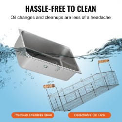 Sähköinen uppopaistinkattila ruostumatonta terästä 12 l öljykapasiteetti 3 irrotettavaa koria ammattikeittiöön