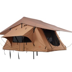 Kovakuorinen katolle asennettava teltta 2–3 hengelle alumiinirungolla vaahtomuovipatjalla teleskooppitikkailla