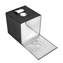 Valokuvausvalolaatikko 505x485x495 mm säädettävä värilämpötila 3000–5600K 160 LED 6 taustaa