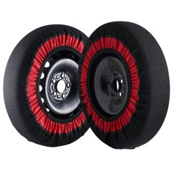 Lumiketjusukat paksutetut polyesterikuituiset halkaisija 385–430 mm 2 kpl puolipeitto autoihin