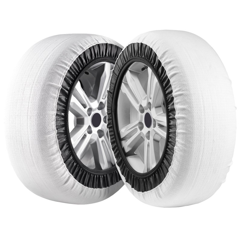 Lumisukat renkaisiin polyesterikuituiset suuret elastisilla hihnoilla kaksi talviajoon