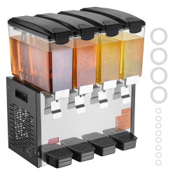 Kaupallinen juoma-annostelija 4 säiliötä 10 L elintarvikekelpoinen kylmille juomille