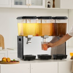 Kylmäjuoma-annostelija kolme säiliötä jokaisessa kahdeksantoista litraa ruostumaton teräs ammattikäyttöön