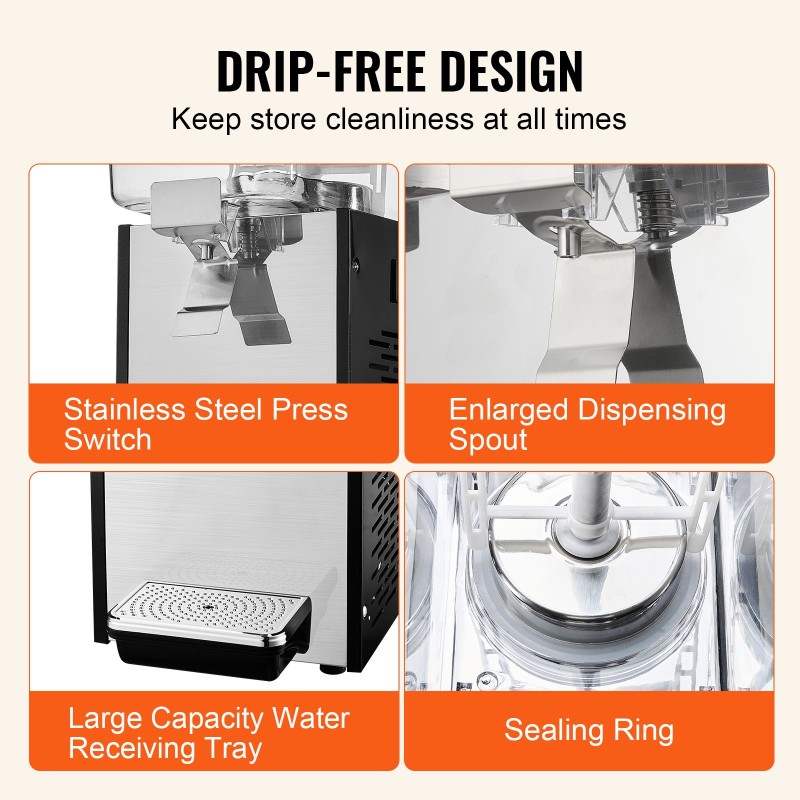 Kylmäjuoma-annostelija 18 l elintarvikekelpoinen säiliö ammattikäyttöön 300 watin teho