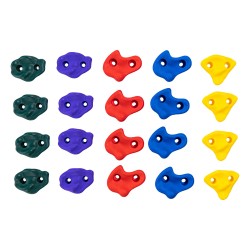 Puuhun asennettavat PP-kopolymeeriset kiipeilyotteet 20 kpl ja 6 räikkähihnaa