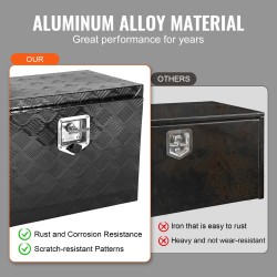 Alumiininen alapuolinen työkalulaatikko timanttikuvioitu 610x430x460 mm lukolla ja avaimilla