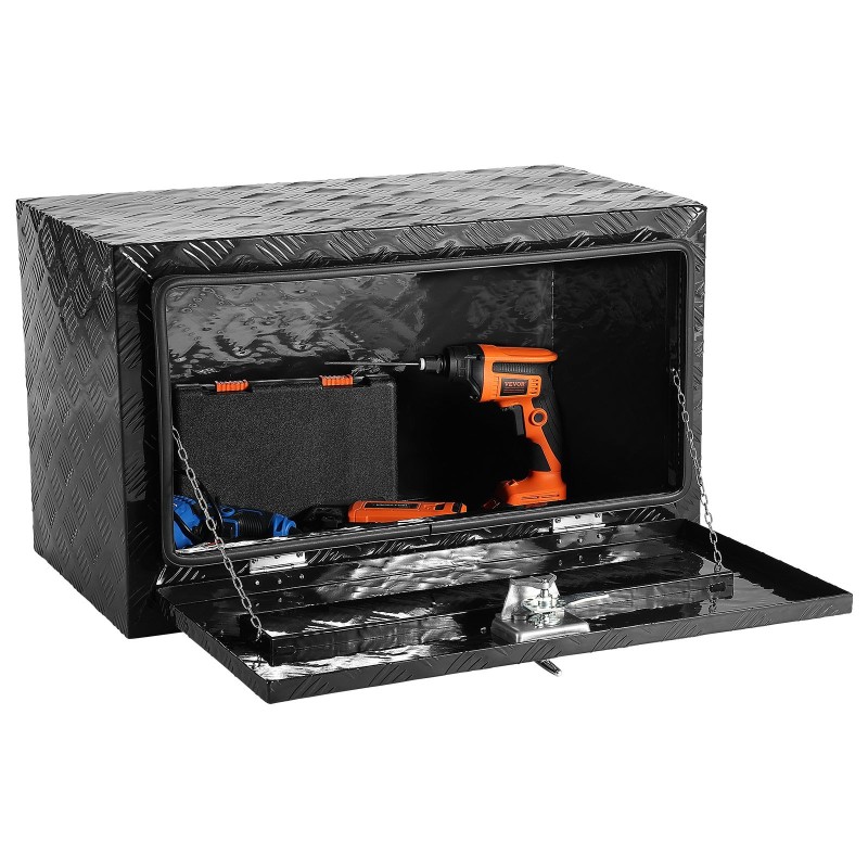 Rungon alle asennettava alumiininen työkalulaatikko 760×432×457 mm lukolla