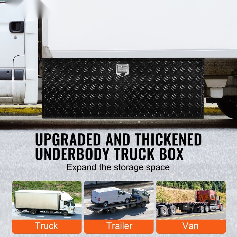 Alapuolinen säilytyslaatikko ajoneuvoon alumiiniseoksesta 1524×610×610 mm lukolla ja kahdella avaimella