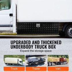 Alumiininen alalaatikko ajoneuvoon 1524x432x457 mm timanttipintainen lukittava T-mallinen kahva