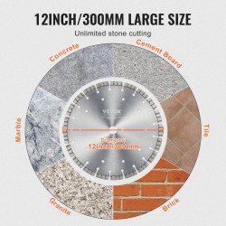Timanttiterä 300 mm 12 mm segmenttikorkeus 25,4 mm keskireikä betonille ja kivelle