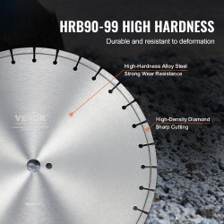 Timanttilaikka 450 mm 30Cr-Mo seosteräspohja timanttisegmentti 12 mm tasahampainen 25,4 mm keskireikä