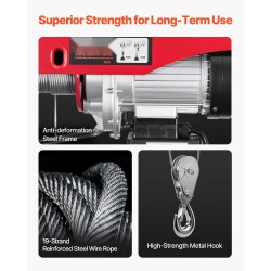 Sähköinen vaijerinostin seosterunkoinen 300/600 kiloa 12/6 metriä langaton 100 metriä