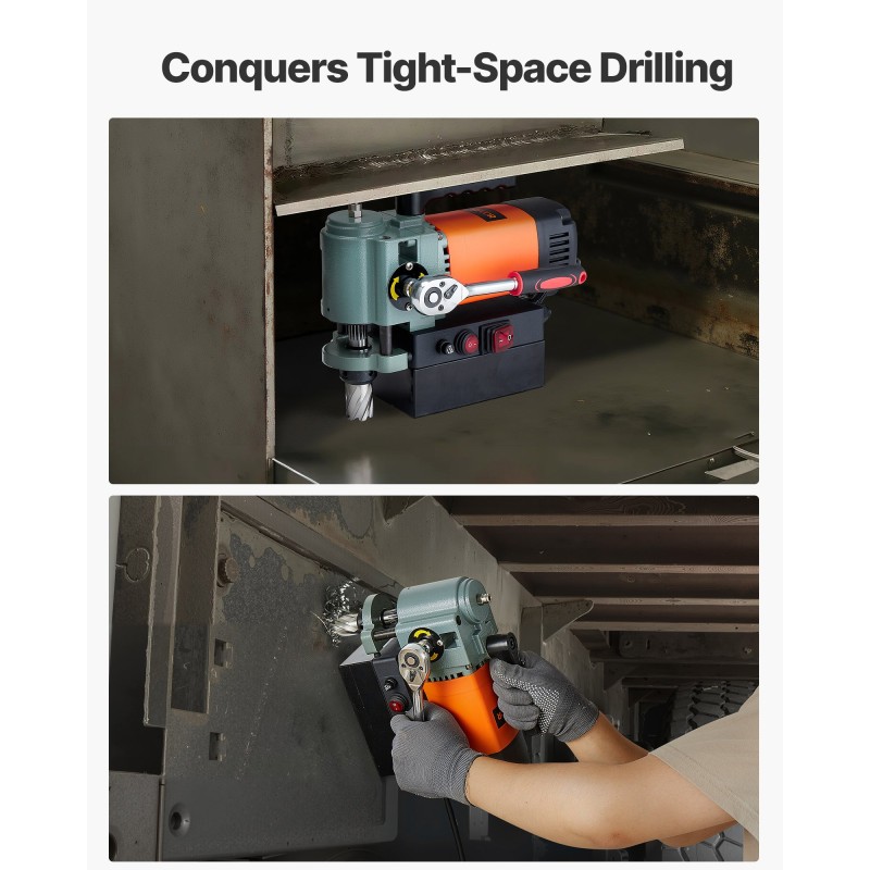 Matalaprofiilinen magneettiporakone metallirunko 1300W 35 mm poraushalkaisija 10000N magneettivoima 19 mm varsi