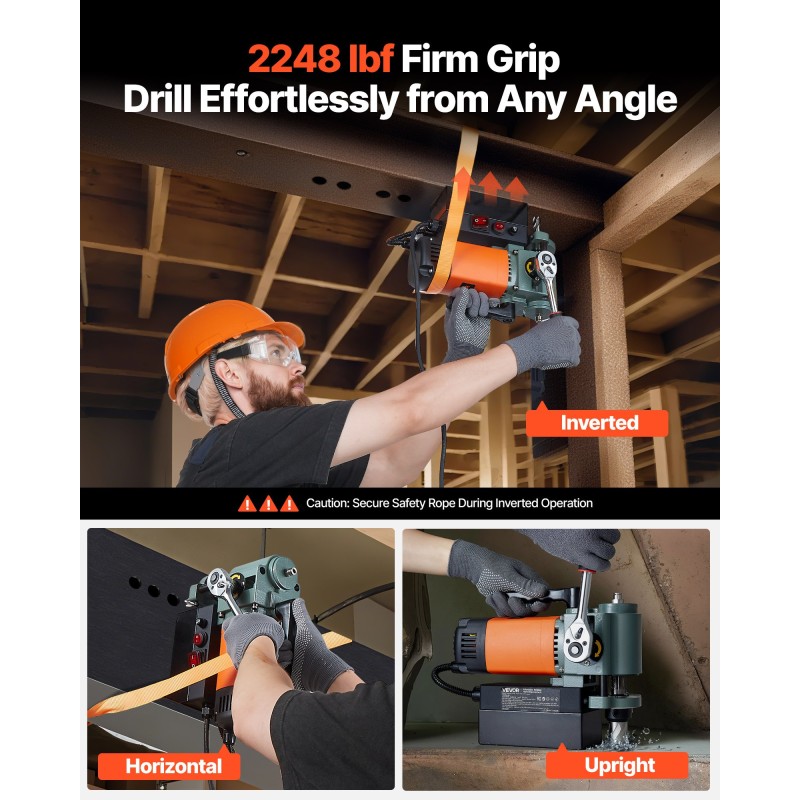 Matalaprofiilinen magneettiporakone metallirunko 1300W 35 mm poraushalkaisija 10000N magneettivoima 19 mm varsi