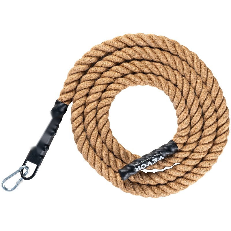 Kuntosalin kiipeilyköysi juuttikuitua 38,1 mm 4,58 m sisäharjoitteluun