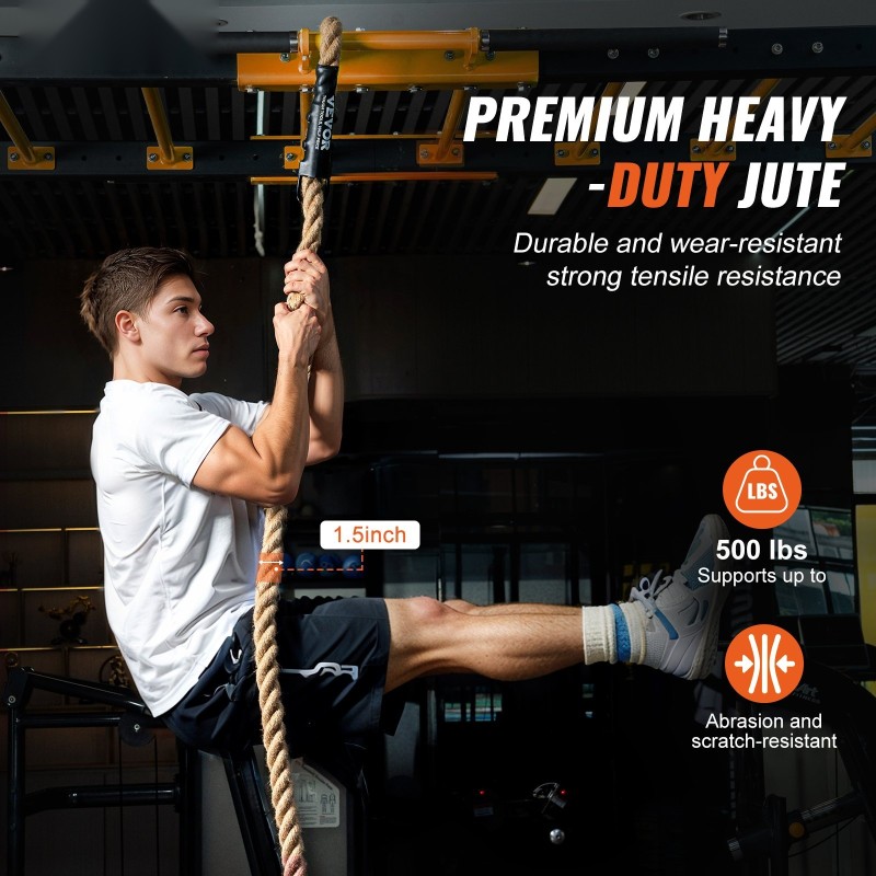 Juuttiköysi kuntoiluun ja kiipeilyyn 3,8 cm halkaisija 9,15 m pituus