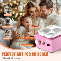 Sähköinen savenvalupyörä 0–320 kierrosta minuutissa irrotettava allas kaksi lautasta 18 työkalua pinkki