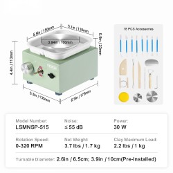 Pieni sähködreija savitöihin säädettävä nopeus 0–320 irrotettava allas kaksi lautasta 18 lisävarustetta